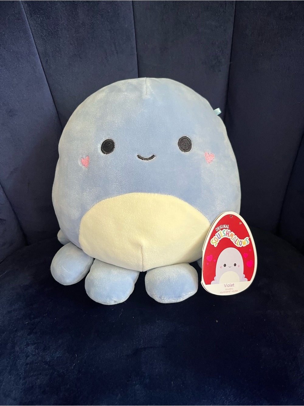 8” heart cheek violet octopus Squishmallow